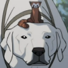 anatural: Naga and Pabu peer at something (Naga: Confused)