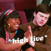 kouredios: Mercedes and Kurt give each other 5 (Glee!highfive)