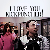 grlnamedlucifer: Community's Abed & Troy, filming their Kickpuncher movie, captioned "I love you Kickpuncher!" ([comm] let's go film the sex scene)