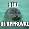 jesse_the_k: harbor seal's head captioned "seal of approval" (Approval)