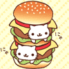 gramarye1971: Nyankohanten cats in a double cheeseburger (Nyanburger)