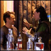 tessercat: Tony and Loki, from the Avengers movie, standing behind the bar in Tony's penthouse, talking (Chatty drunks)