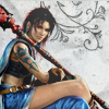lassarina: Fang sitting with her spear (Fang: Sitting)