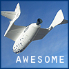 snow: Picture of SpaceShipOne with the word Awesome. (So Shiny)