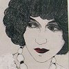 tree_and_leaf: Dark haired woman, pen and ink drawing with watercolour.  Looks a bit like Harriet Vane. (Harriet)
