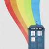 arch: The TARDIS with a rainbow coming from the top (doctor who - rainbow tardis)