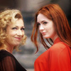 allfireburns: River and Amy, smirking over their shoulders. (follow me through all the ports of call)