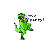 jamapanama: tiny trex is excited! (dinocomics party)