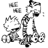 calvinahobbes: Calvin and Hobbes laughing (calvinlaugh2)