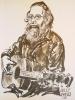 mdlbear: portrait of me holding a guitar, by Kelly Freas (freas)