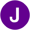 john: A purple J in the style of a New York City Subway line circle (J train)