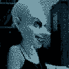 bluepard: A creepy grinning woman from the student film "Smile" (Horror Grin)