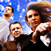 kay_brooke: Olivia, Walter, and Peter from Fringe, looking down into the camera (fringe)