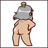 weaver: Cartoon art: a naked silver-haired man dancing, viewed from behind. (Iroh from Avatar) (atla: it's NAKED IROH TIEM!!!)