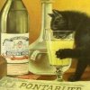 mokie: Vintage art of a cat drinking from a glass of absinthe (drink liquor)