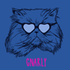 instantramen: drawing of a housecat wearing heart-shaped sunglasses with the word "gnarly" underneath (that is one cool cat)