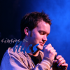 fatoudust: "singing the blues" Gareth David Lloyd croons into the mic, lit in blue (blues)