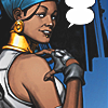rigidboning: from the comics; looking over her shoulder, a small smile (punny)