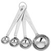 cookability: A photo of a set of metal measuring spoons. (Spoons)