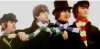 onyxlynx: Image: The four Beatles with a scarf changing color around their necks. (Beatles icon)