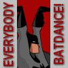 mewithme: Cartoon Batman dancing with the text: Everybody Batdance! (BatDance)