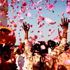 bossymarmalade: rose petals falling on crowd in rajasthan (grant me this boon)