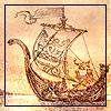quillori: drawing of a Viking ship (theme: boats (viking))