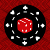 actionreaction: a six-sided red and white die on top of a poker chip ([inception] eames/arthur)