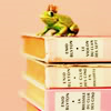 sharethelove: A frog with a crown sitting on a pile of books (Wishes do come true.)