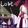yati: Flonne in front of a blackboard with the word "Love" on it. (love & peace!)