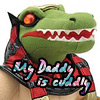 lexicalcrow: Image/Text: soft toy of Egyptian Croc God Sobek with the words 'My Daddy is cuddly' (cuddly!Daddy)