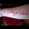 calystarose: "a goodbye note in lipstick on" my arm (A Goodbye Note)