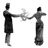 quillori: old illustration of Edwardian gentleman and distressed lady holding hands, except with tentacles instead of hands (theme: fanfic (lovecraft tentacles))