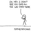 ext_3467: Mathematician says, "oh hey, I didn't see you guys all the way over there." (mathematician)