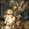 pameladlloyd: An illustration to Christina Georgina Rossetti's "Goblin Market" by the amazing artist Arthur Rackham (goblin market)