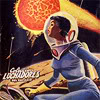 antarcticlust: A pulp sci fi novel cover with a woman in a space suit. (sci fi)