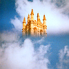 alwayswondered: A fairytale castle on a cloud in a bright blue sky. (don't stop believin')