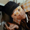 the_wanlorn: Murdock in a orange checkered cape and mask listening to a safe. (A-Team: Murdock Superhero Safecracker)