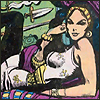 axiom_of_stripe: DC Comics: Shiva reclines before her weapons, telephone languidly in hand (Hotline)
