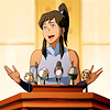 anatural: Korra speaks at a podium (Republic City)