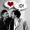 rusty_halo: dean and castiel adore each other (spn: dean/castiel: crush (heart/grin))