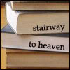 labellementeuse: picture of a stack of books with the text 'stairway to heaven' (misc and she's buying a)