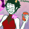 speakveryclearly: Kanaya chalk white, jade flushed, punch drunk, with Lalonde arm around her shoulder. (Hazy)