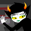 speakveryclearly: Kanaya trying to hide her computer screen and looking to make sure nobody saw that. Jade lipstick and eye makeup. (Shock)