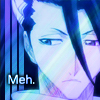 annotated_em: close-up of Byakuya from Bleach (anime), with caption "Meh." (Meh.)