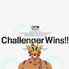 ahuggingkissingthing: LM stands with the words 'Challenger Wins!!' behind him. (When I'm sitting next to you.)
