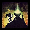 thedivinegoat: A silhouette of a glitchen lighting a shrine on a mountain top. (Glitch - Esqibeth of Inari)