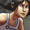 silentrunning: Serious Chell cutting her eyes to the side. (Serious)