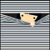 inkstone: a girl peeking out through window blinds (is it safe to go out?)
