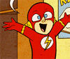 darchildre: Tiny Flash with his arms up going "yay!" (flash says yay!)